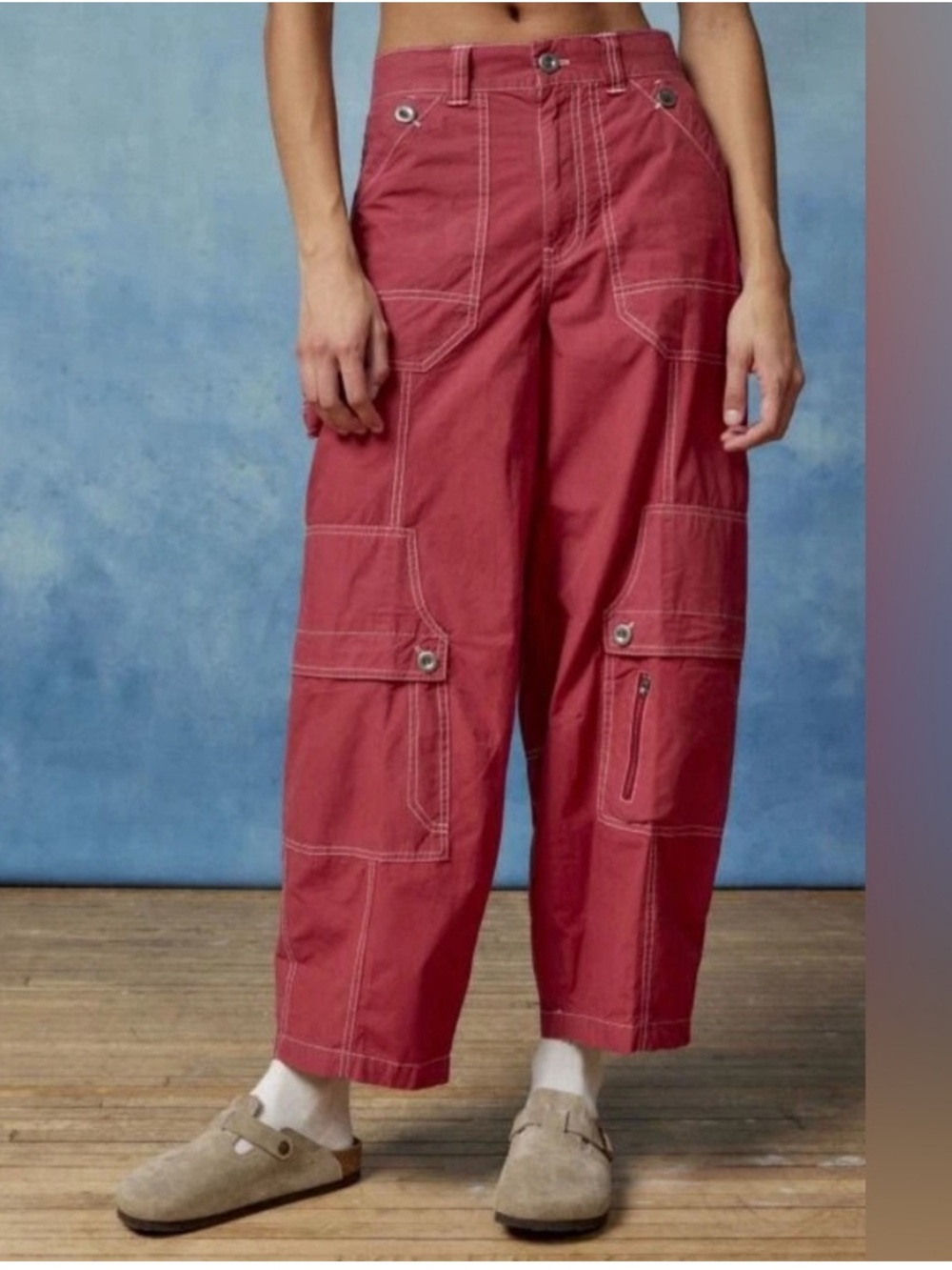 BDG Red Cargo Pants